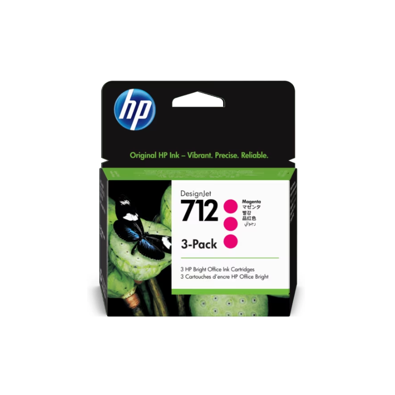 Tinta HP 3ED78A (712A) 3-Pack Magenta