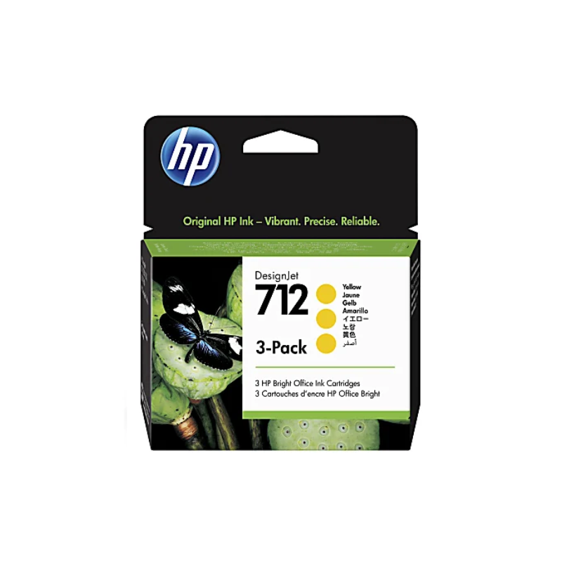 Tinta HP 3ED79A (712A) 3-Pack Yellow