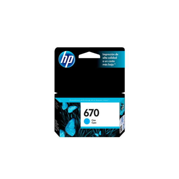 Tinta HP CZ114AL (670) Cyan